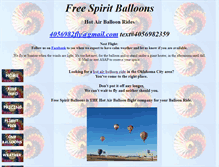Tablet Screenshot of freespiritballoons.com